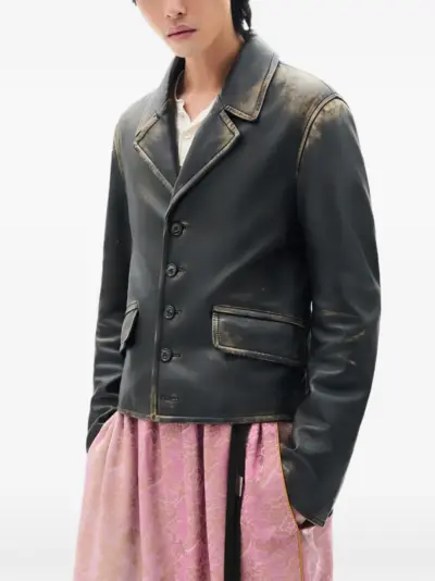 Ann Demeulemeester Malik leather jacket - Black