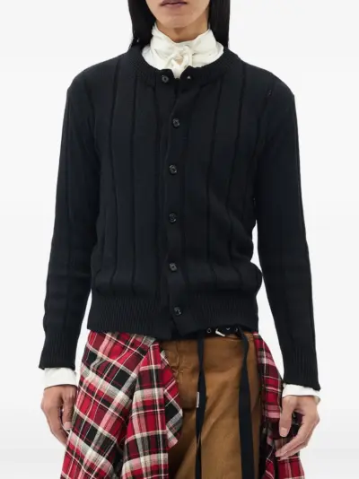 Ann Demeulemeester Natel brushed rib cardigan - Black