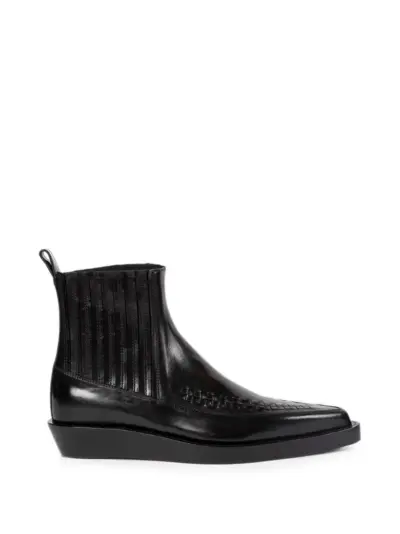 Ann Demeulemeester Ro woven-detail chelsea boots - Black