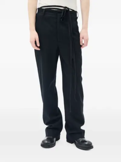 Ann Demeulemeester brushed-wool trousers - Black