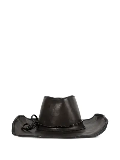 Ann Demeulemeester grained-leather cowboy hat - Black