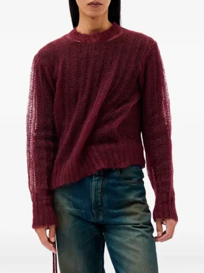 Ann Demeulemeester open-knit Levar sweater - Red