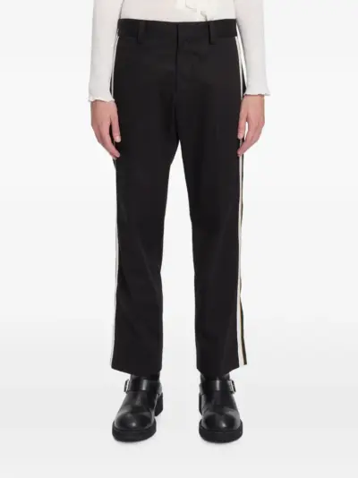 Ann Demeulemeester side-stripe cotton trousers - Black