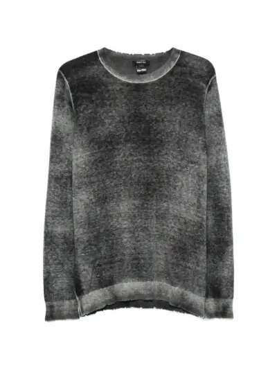 Avant Toi acid-wash distressed-effect sweater - Grey