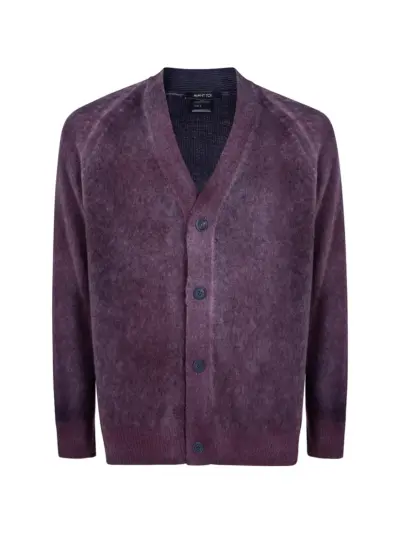 Avant Toi brushed-finish raglan-sleeve cardigan - Red