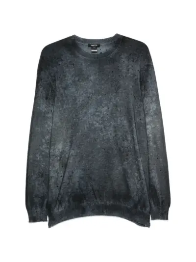 Avant Toi distressed-effect acid-wash sweater - Blue