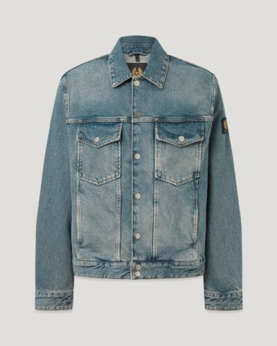Belstaff Men's Piston Trucker Jacket Washed Denim Antique Size 3xl