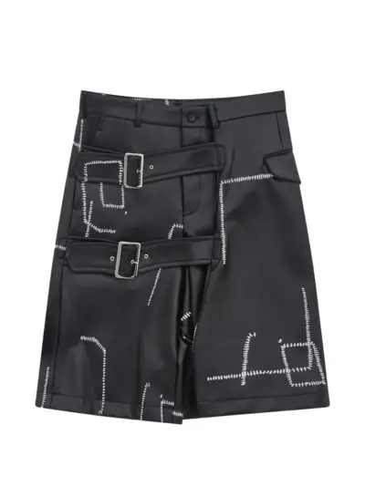 Black Comme Des Garçons buckled shorts