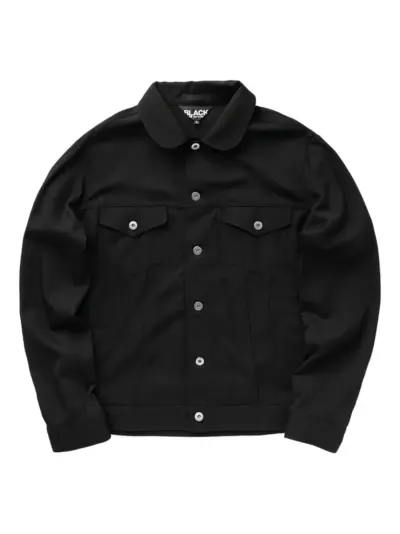 Black Comme Des Garçons button-fastening collared jacket