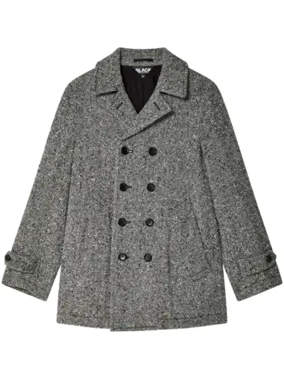 Black Comme Des Garçons herringbone coat