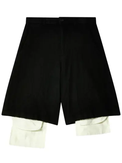 Black Comme Des Garçons layered-design shorts