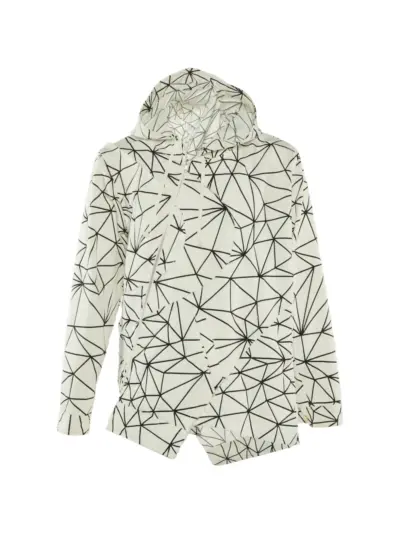 Comme Des Garçons Pre-Owned geometric-pattern hooded jacket - White