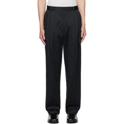 Dries Van Noten Black Pleated Trousers