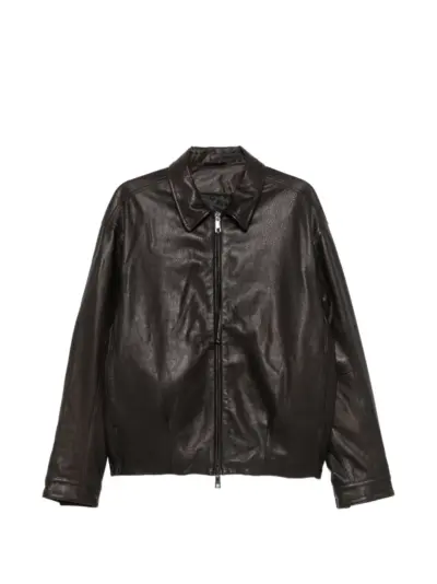 Giorgio Brato grained-leather jacket - Brown