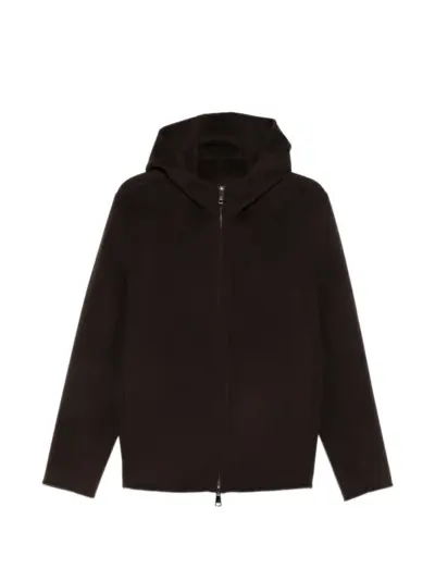 Giorgio Brato hooded zip-up wool jacket - Brown