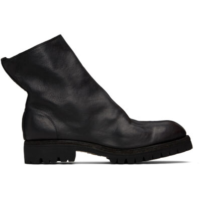 Guidi Black 796LVX Leather Side Zip Top-Ankle Boots