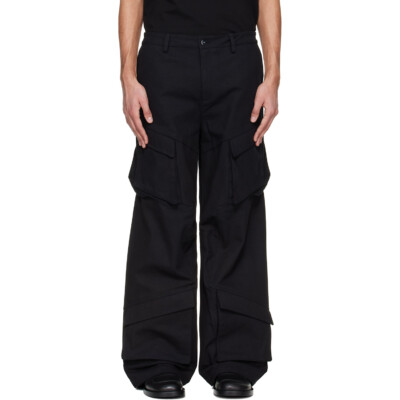 HELIOT EMIL Black Cellulae Cargo Pants