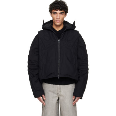 HELIOT EMIL Black Vertebrae Jacket