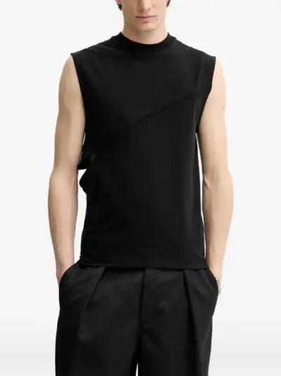 HELIOT EMIL cut-out seam detail vest - Black