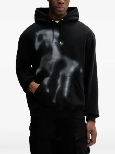 HELIOT EMIL graphic-print hoodie - Black