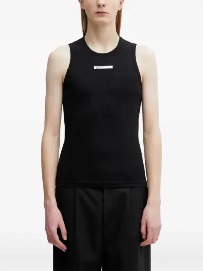 HELIOT EMIL logo-plaque ribbed vest - Black