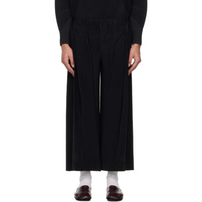 HOMME PLISSÉ ISSEY MIYAKE Black Pleats Bottoms 2 Trousers