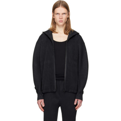 HOMME PLISSÉ ISSEY MIYAKE Black Wickerwork Mesh Jacket