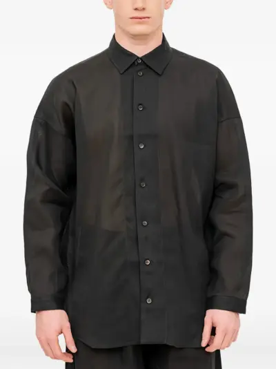 Jan Jan Van Essche sheer-twill loose-fit shirt - Black