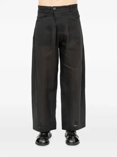 Jan Jan Van Essche sheer-twill oversized trousers - Black