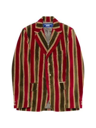 Junya Watanabe MAN striped v-neck jacket - Red