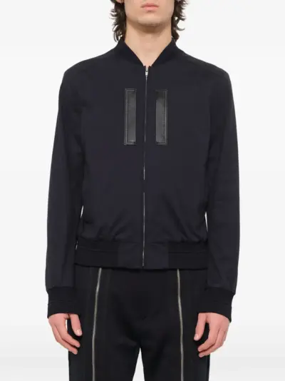 Juun.J leather-patch bomber jacket - Blue