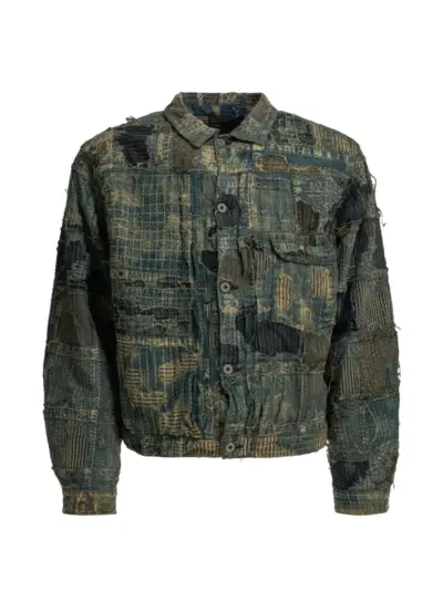 KAPITAL Boro patchwork denim jacket - Blue