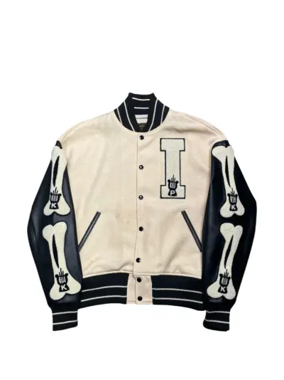 KAPITAL I-Five bone-patch varsity jacket - Neutrals