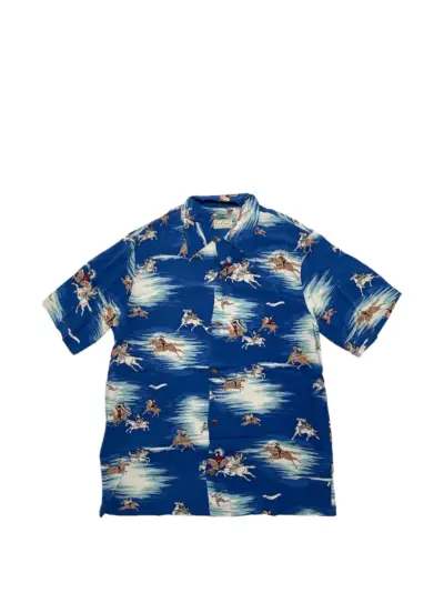 KAPITAL Kamikaze Aloha short-sleeve shirt - Blue