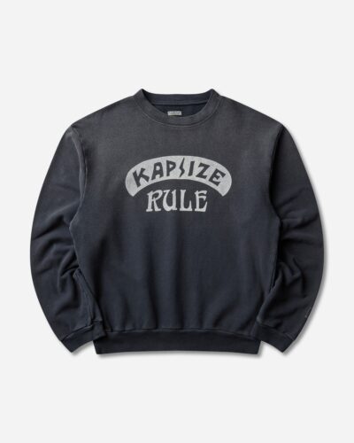 KAPITAL Men s SWT Knit Crewneck Sweatshirt (Kapsize Rule) Black