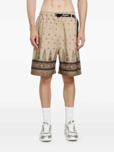 KAPITAL Sarasa printed shorts - Neutrals