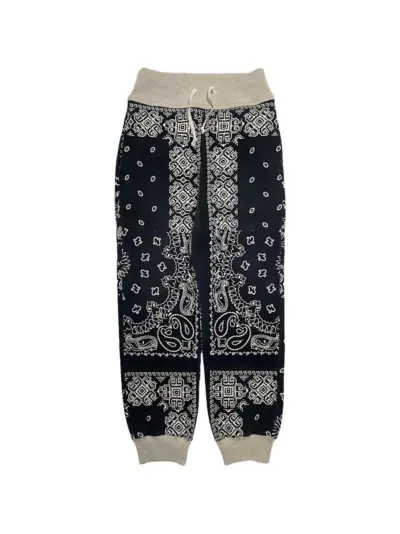 KAPITAL bandana-print fleece track pants - Blue