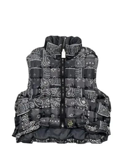 KAPITAL bandana-print quilted gilet - Black