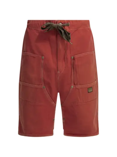 KAPITAL contrast-stitch multi-pocket shorts - Red
