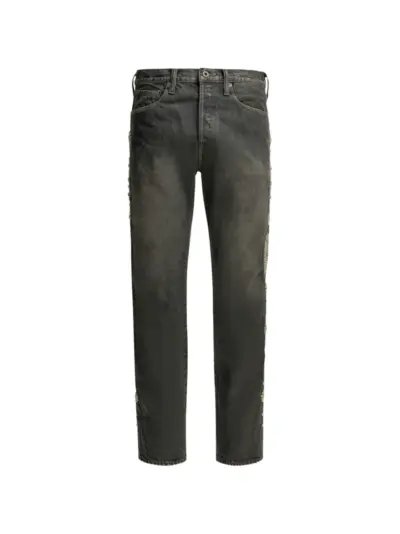 KAPITAL stud-embellished straight-leg jeans - Grey