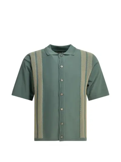 KAPITAL vertical-stripe short-sleeve shirt - Green