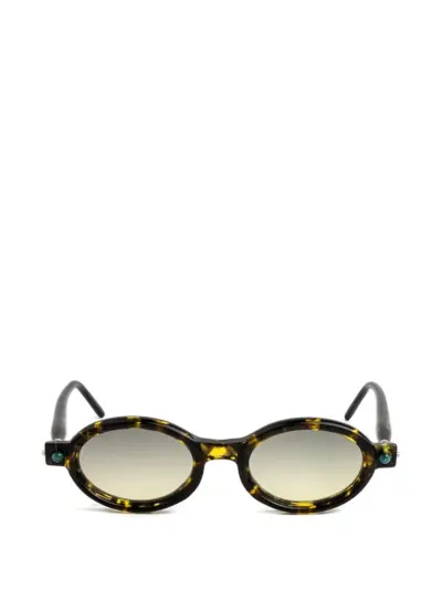 Kuboraum P6 oval-frame sunglasses - Brown