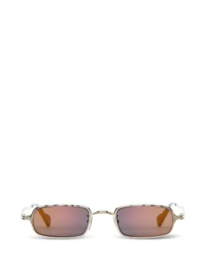 Kuboraum hammered-effect rectangle-frame sunglasses - Silver