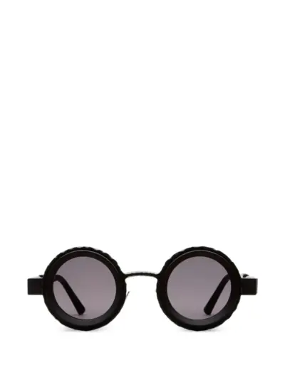 Kuboraum round-frame textured sunglasses - Black