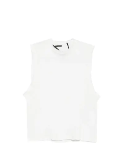 Leon Emanuel Blanck raw-edge panelled tank top - White