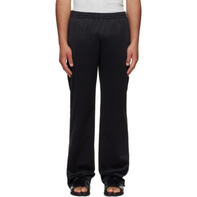 MM6 Maison Margiela Black Embroidered Logo Trousers