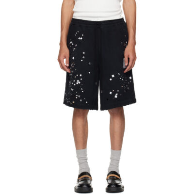 Maison MIHARA YASUHIRO Black Embellished Sweat Shorts