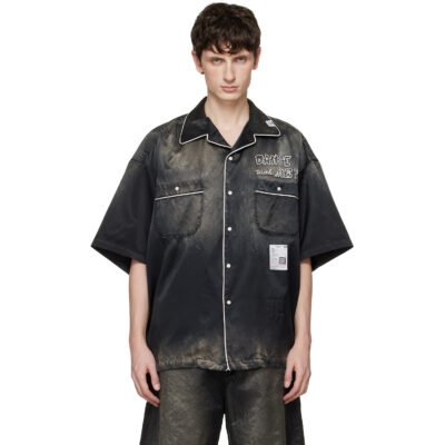 Maison MIHARA YASUHIRO Black Sun Faded Like Satin Shirt