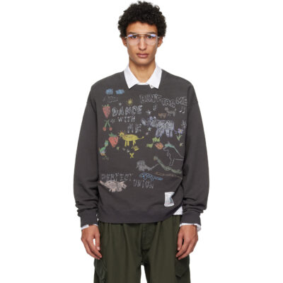 Maison MIHARA YASUHIRO Gray Kids Doodle Printed Sweatshirt