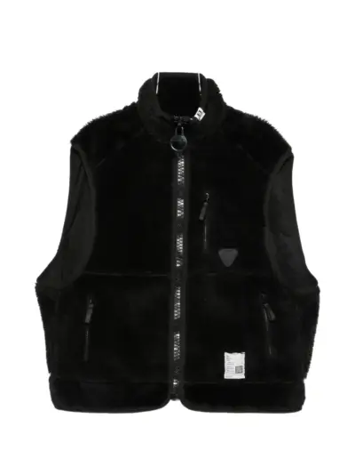 Maison MIHARA YASUHIRO faux-shearling sleeveless jacket - Black